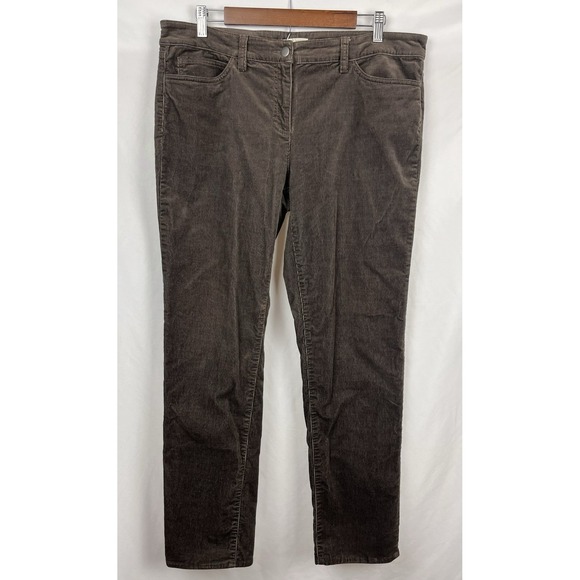 Eileen Fisher Corduroy Women's 12 Brown Sustainable Tencel Blend Slim Straight - Picture 1 of 11